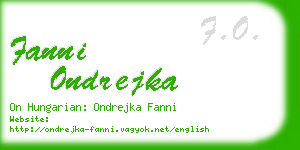 fanni ondrejka business card